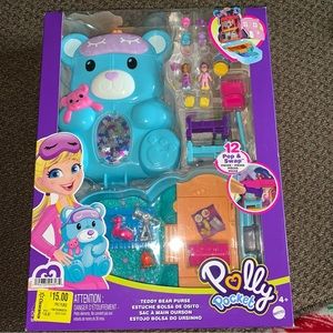 NWT Polly Pocket 2 in 1 Teddy Bear purse and playset